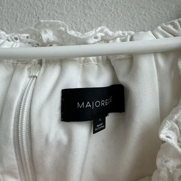 Revolve Majorelle Julianna White Eyelet Lace Off The Shoulder Blouse Size Small - Picture 4 of 8